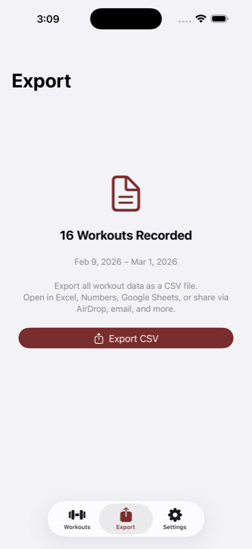 CSV export